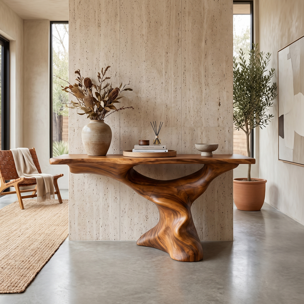 Mid Century Modern Console Table For Living Room