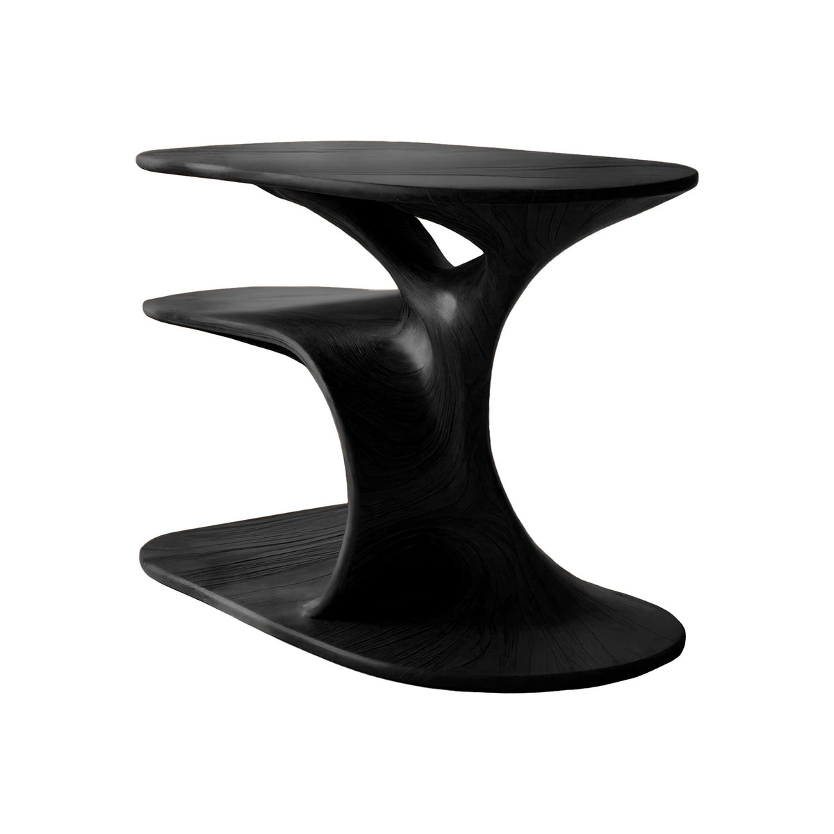 Audelle Fluid Form Solid Wood Record Player Stand